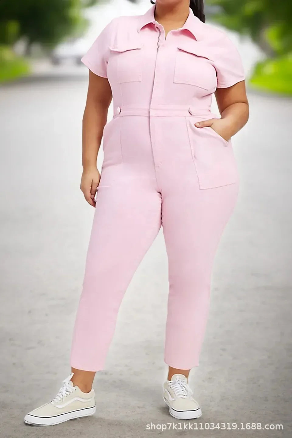 Turn down Collar One Piece Women Solid Short Sleeve Tight High Waist Overalls Slim Fit Casual Rompers 2023 Long Pants Jumpsuits